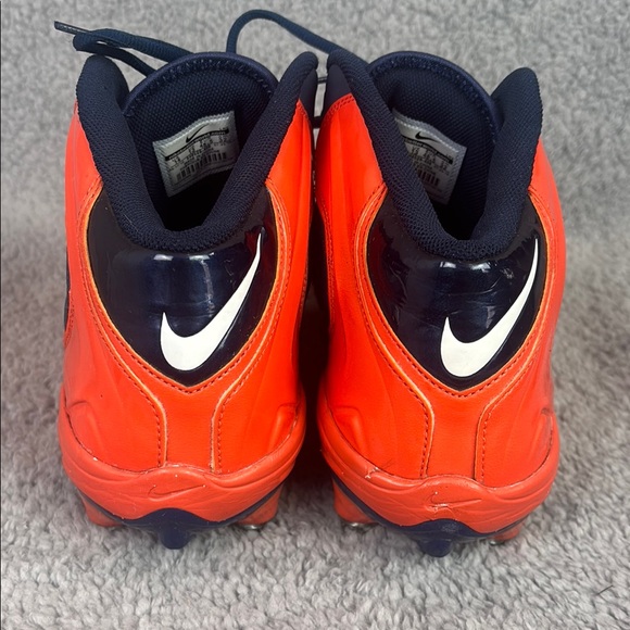Nike Zoom Athletic Cleats Navy Blue and Orange Size 14 - Picture 7 of 9
